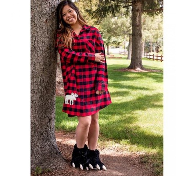 Lazy One Flannel Night Shirt - Picture 1 of 4
